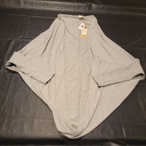 White Crow Light Gray Women's Open Front Poncho